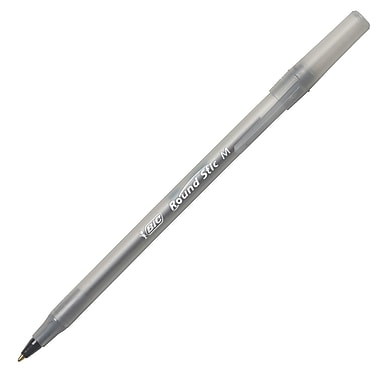 BIC® Round Stic® Ballpoint Pens, Medium Tip, 1.0mm, Black, 60/Pack