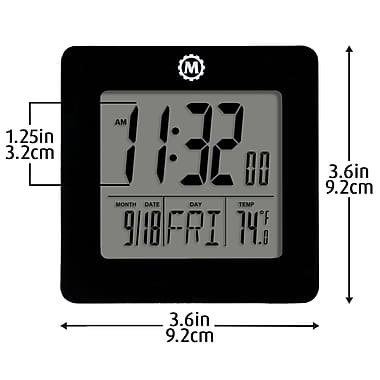 Marathon Digital Desktop Clock with Day, Date, Temperature, Alarm and Backlight
