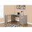Monarch I 7138 Computer Desk, Dark Taupe Corner with Tempered Glass