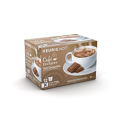 Cafe Escapes Hot Cocoa Mix Milk K-Cup Refills, 12/Pack