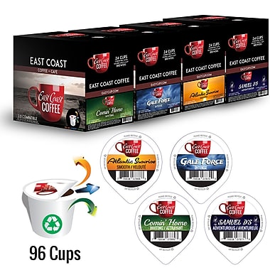 East Coast Coffee, Favourites, Variety Pack, 96 K-Cups, Recyclable