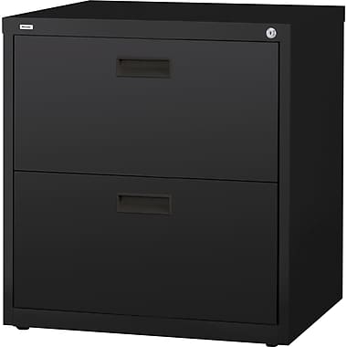 Hirsh 1000 Series Lateral File Cabinet, 2-Drawer, Black