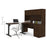 Bestar Prestige + L-Desk with Hutch, Electric Height Adjustable Table, Chocolate