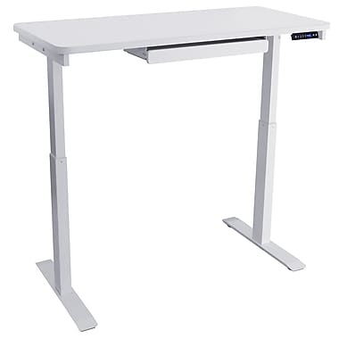 Motionwise Electric Height Adjustable Desk, Home Office Style, 24" x 48", Snow White