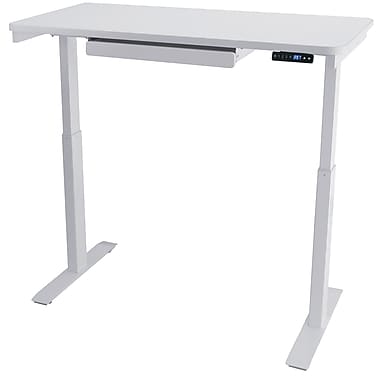 Motionwise Electric Height Adjustable Desk, Home Office Style, 24" x 48", Snow White