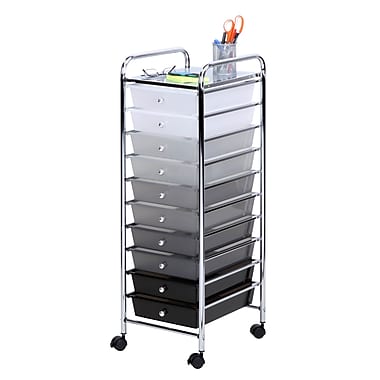 Honey-Can-Do 10-Drawer Cart, Multicolour/Gray, Black, White (CRT-05255)