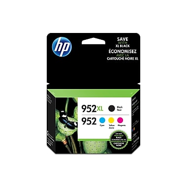 HP 952XL Black High Yield & 952 Cyan, Magenta and Yellow Original Ink Cartridges, 4/Pack
