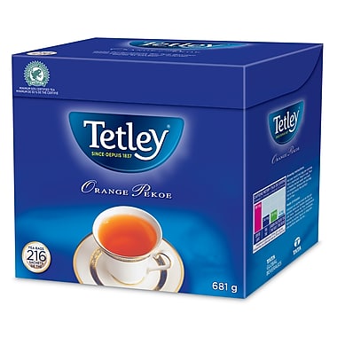 Tetley Orange Pekoe Tea, Regular, 681g, 216/Pack