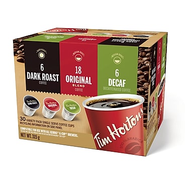 Tim Hortons Variety Pack Single Serve Coffee, 30/Pack
