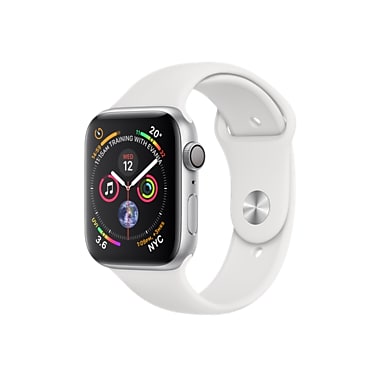 Apple Watch Series 4, 44mm, GPS, Silver Aluminium Case with White Sport Band
